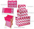 Bacati - Mix N Match Ikat Chevron/dots Nursery Storage Items, Pink/fuschia