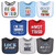 The Peanutshell Cotton Baby Bibs For Boys, 8 Pack, Blue, Grey