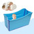 Oukaning 54.33 Inch Adult Folding Bathtub Household Large Portable Indoor And Outdoor Bathing Bathtub (blue Without Cover)
