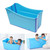 Oukaning 54.33 Inch Adult Folding Bathtub Household Large Portable Indoor And Outdoor Bathing Bathtub (blue Without Cover)