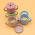 Bpa Free Kids Silicone Food Storage Box Solid Color Baby Snack Cup Portable Bpa Free Silicone Baby Snack Cup Portable Children Snacks Container With Hollow Lid Kids Food Storage Box Solid  Orange Blue