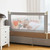 Gymax 57'' Bed Rails For Toddlers Vertical Lifting Baby Bedrail Guard With Lock Grey