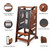 Toetol Kitchen Toddler Tower 3-level Height Adjustable Kids Step Stools Walnut