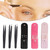 2 Set Grooming Tweezer Eyelashes Eyebrow Stainless Steel Tweezers Set With Storage Bag Makeup Tools, Pink