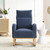 Syngar Velvet Upholstered Rocking Chair With Solid Wood Base And 2 Side Pockets, Mid Century Modern Nursery Rocking Armchair Tall Back For Home Office Living Room Bedroom Balcony, Blue