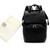 Ezgo Large Pu Leather Baby Diaper Bag Backpack Maternity Nappy Backpack Changing Pad Bags Black Color