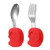Hemoton 1 Set Baby Cutlery Cartoon Training Tableware Silicone Spoons And Forks