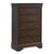 Chest With 5 Drawers And Metal Drop Handles, Brown