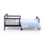 Cuh Sturdy Children Beds Easy Assembly Wooden Toddler Bed With Fence Modern Platform Space-saving Home Bedroom Blue+ Wood