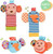 Coolmade Baby Socks Toys, Baby Wrist Rattle And Foot Rattles Finder Socks Monkey And Elephant Toys Set, Organic Cotton Socks For Infant And Toddler (4 Packs)