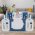 Ubesgoo Hdpe 14pcs Baby Playpen Safety Fence Activity Play Yard With Lock Door,blue White
