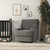 Baby Relax Rylan Swivel Glider Recliner Nursery Chair, Dark Gray Linen Cushions With Coil Seating,