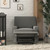 Baby Relax Rylan Swivel Glider Recliner Nursery Chair, Dark Gray Linen Cushions With Coil Seating,