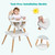 Babyjoy 5-in-1 Baby High Chair Infant Wooden Convertible Chair W/5-point Seat Belt Khaki