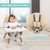Babyjoy 5-in-1 Baby High Chair Infant Wooden Convertible Chair W/5-point Seat Belt Khaki
