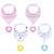 Hemoton 4pcs Baby Bib Cotton Bib Scarf Saliva Towel Meal Bib Protective Neckerchief With Teething Toy For Kids Baby