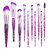 Makeup Brush Set 10pcs Purple Stylish Glitter Handle Makeup Brushes Set Professional Make Up Brushes Tools