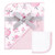 Hudson Baby Infant Girl Cotton Hooded Towel And Washcloth 2pc Set, Pink Floral, One Size