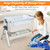 Gymax Newborn Baby Bassinet Bedside Sleeper With Storage Basket & Wheel Beige