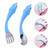 Hemoton 1 Set 2pcs Baby Tableware Stainless Steel Spoon Fork Set Toddler Tableware