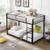 Full Over Full Metal Bunk Bed, Heavy Duty Low Bunk Bed With Safety Guard Rails And Ladder (black)