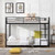 Full Over Full Metal Bunk Bed, Heavy Duty Low Bunk Bed With Safety Guard Rails And Ladder (black)