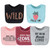 The Peanutshell Terry Feeding Baby Girl Bibs, 10 Pack, Wild Child
