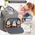 Diaper Bag Backpack, Multifunctional Baby Changing Bag With Foldable Crib & Insulated Milk Bottle Pocket, Large Capacity Travel Backpack With Usb Charging Port & Stroller Strap (grey)
