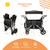 Stroller Wagon For 4kids, Wagon Cart Featuring 4 High Seat With 5-point Harnesses And Adjustable Canopy, Foldable , Stroller, Camping, Grocery Cart (black)