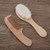 Asdomo Natural Wool Baby Wooden Brush Comb Newborn Hair Brush Infant Head Massager