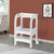 Gift For Kids! Kitchen Step Stool For Kids And Toddlers - Children Learning Standing Tower For Kitchen Counter And Bathroom Sink Helper, Solid Wood Construction White