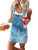 Zoiuytrg Women Denim Strap Dress Pocket Bib Overall Dress Button Camouflage Denim Suspender Skirt