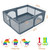 Caikuitonron Play Pen For Babies And Toddlers, Baby Play Yard With Gate For Limited Space (47"x47"x26"), Baby Fence With Breathable Mesh, Safety Indoor & Outdoor Activity Center (grey)