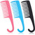3 Pieces Wide Teeth Combs Shower Comb, Detangler Comb With Hook, Hair Wide-tooth Wet And Dry Comb For Women Everyday Use And Beauty Salon, Pink, Black And Blue