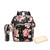 Diaper Bag Backpack Floral Baby Bag Water-resistant Baby Nappy Bag With Insulated Water Bottle Bag/changing Pad, Black