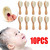 1/2/4/6/8/10/12/14/16/18/20pieces Newborn And Toddler Wooden Bristle Brush With Wooden Handle And Extra Soft Goat Bristle For Newborns And Toddlers