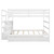 Full Over Full Bunk Bed With Twin Size Trundle, Solid Wood Bunk Bed Frame With 2 Compartments And 1 Drawer, 3 Beds With Safety Guard Rail And Ladder For Adult Boys Girls, No Box Spring Needed, White