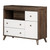 Rosebery Kids Contemporary Changing Table With Drawers In Natural Walnut/white