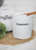 Auldhome Enamelware White Creamer Canister; Rustic Distressed Style Coffee Accessory Storage For Kitchen