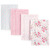 Luvable Friends Baby Girl Cotton Flannel Burp Cloths 4pk, Girl Feathers, One Size