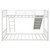 Twin Over Twin Metal Bunk Bed With Ladder And Slide, Heavy Duty Bed Frame With Safety Guard Rails For Kids Teens Adults, Easy To Assemble, No Box Spring Required, White 77.9''lx40.9''wx53.9''h