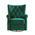 Second Story Home Alice Upholstered Wingback Swivel Tufted Recliner- Emerald