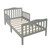 Piscis Classic Design Pine Wood Kids Bed With 2 Side Guardrails, Headboard, Footboard For Extra Safety, Toddler Bed For Children Bedroom Furniture, Kids Room, Parent Room, Gift For Boys & Girls, Gray