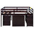 1 Set Low Loft Twin Bed With Storage Cabinet Desk And Bookshelf, Wooden Kids Bed Frame With Ladder Stair And Guard Rails For Junior Boys Girls Toddler, Espresso 78.3"l X 42.5"w X 44.5"h