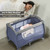 Gymax Foldable Baby Playard Portable Playpen Nursery Center W/ Changing Station Grey