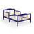 Innerwin Wooden Children Beds Space-saving Sturdy Platform Bed Easy Assembly Modern Toddler Slat Support Home Bedroom Blue+ Wood