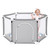 "singes Deluxe Portable Baby Playpen, 6-panel Play Yard With Breathable Mesh & Zipper Door, Indoors Or Outdoors Play Space Interactive  Fence For Babies Toddler Infant,grey"