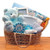 Sweet Baby Boy Gift Basket In Moses Carrier -blue