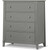 Baby Crib With Changing Table And 4 Drawer Dresser Chest Set In Weathered Gray