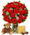 From You Flowers - Two Dozen Premium Long Stem Red Roses With Chocolates & Bear With Free Vase (fresh Flowers)